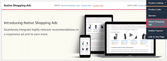 Publicités natives Amazon