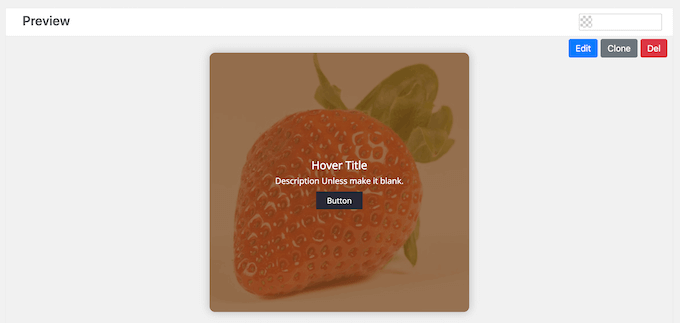 Previewing the mouse over effect Previewing the mouse over effect