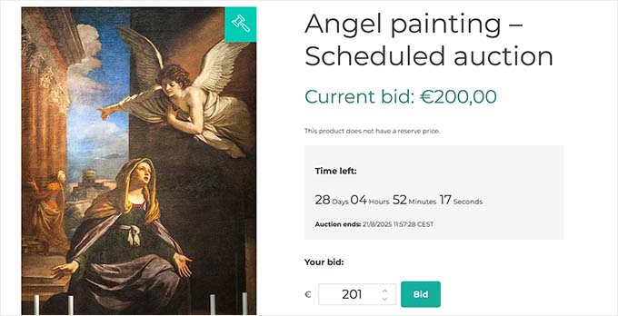 Bidding demo in YTIH Auctions