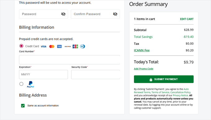 Network Solutions Checkout and Place Order
