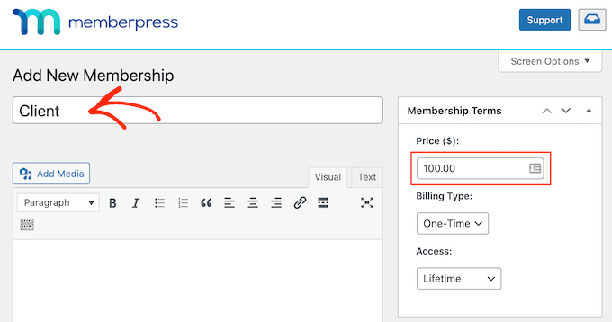 クライアント会員への価格設定の追加