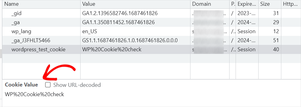 Cookie value Cookie value
