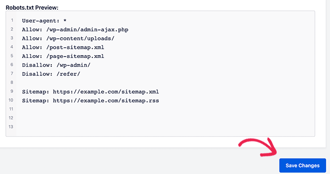 Arquivo de regras personalizadas do Robots.txt Visualização de arquivo txt de robots personalizado