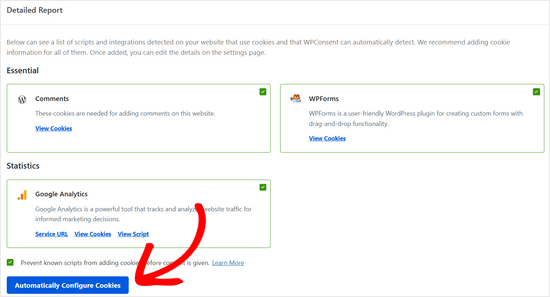 WPConsent detailed report of services that set cookies WPConsent detailed report of services that set cookies