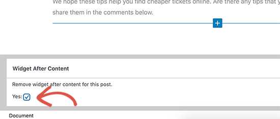 Hide after post widget Hide after post widget