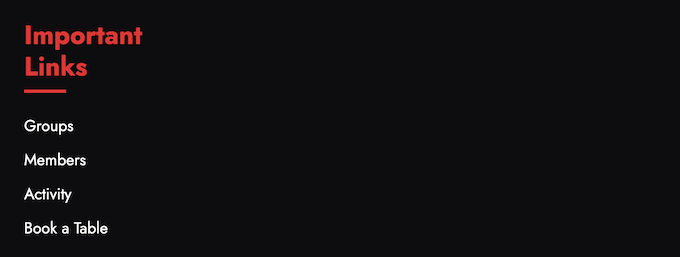 Link di navigazione nel footer di WordPress