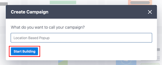 Inizia a creare il popup