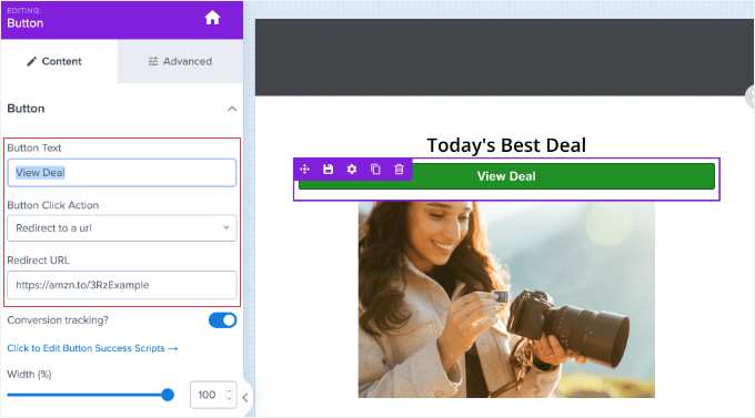 Adding a Button in OptinMonster