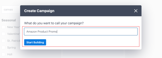 OptinMonster Create Campaign