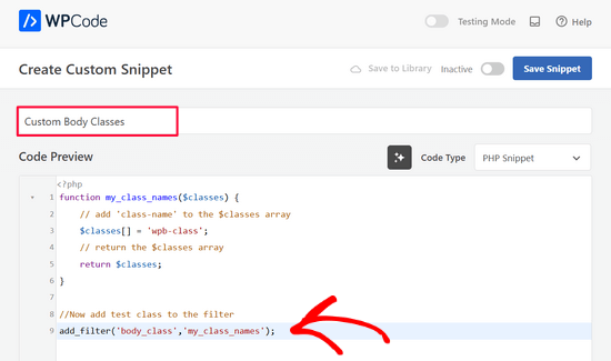 Pega el código en el cuadro de vista previa del código