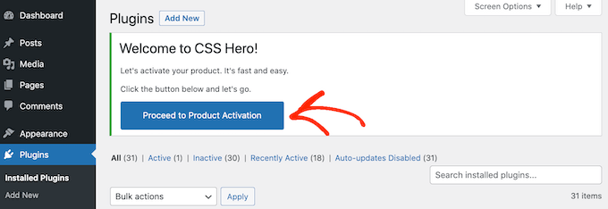 How to activate the CSS Hero WordPress plugin How to activate the CSS Hero WordPress plugin
