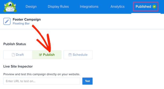 Pubblicazione di una campagna di conversione e ottimizzazione per WordPress