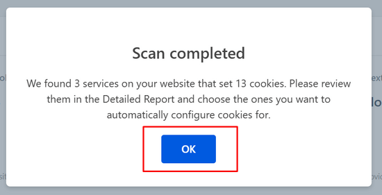 WPConsent scan complete WPConsent scan complete