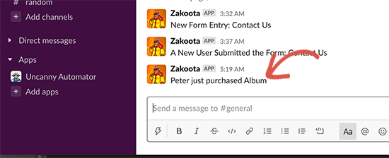 WooCommerce purchase message in Slack WooCommerce purchase message in Slack