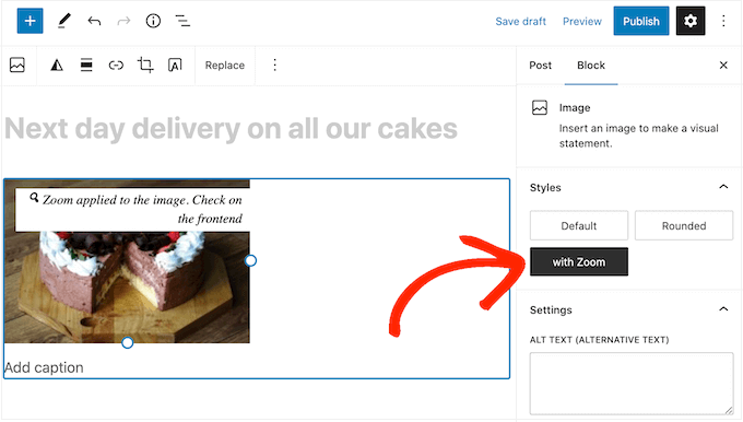 Adding a zoom effect to a WordPress image Adding a zoom effect to a WordPress image