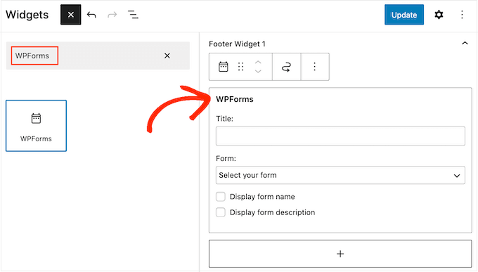 Aggiunta di un modulo di contatto al piè di pagina di WordPress utilizzando un blocco