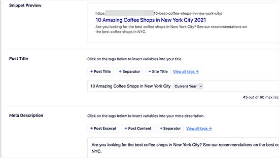 Lägga till en SEO-inläggstitel och beskrivning i All in One SEO Lägga till en SEO-inläggstitel och beskrivning i All in One SEO