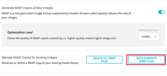 Bulk generate WebP images Bulk generate WebP images