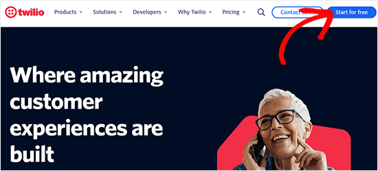 Twilio website sign up Create a free Twilio account