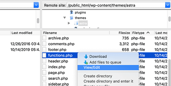 Edit functions.php file Edit functions.php file