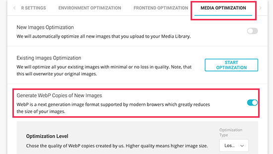 Enable WebP images in SG Optimizer Enable WebP images in SG Optimizer