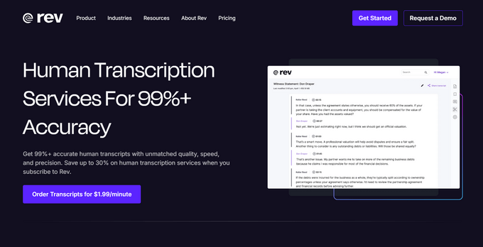 Rev transcription services