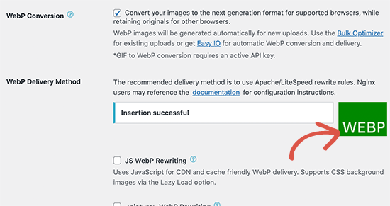 WebP Delivery method successful WebP Delivery method successful