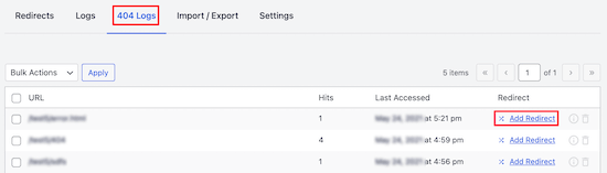 Faceți clic pe opțiunea de meniu Jurnale 404 Faceți clic pe opțiunea de meniu Jurnale 404