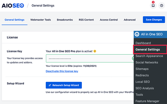 All in One SEO 設定