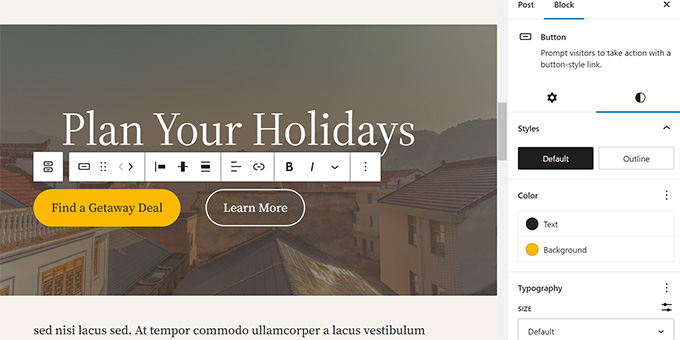 WordPressのレイアウトにボタンを追加する