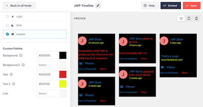 Creating a custom color scheme using Smash Balloon Creating a custom color scheme using Smash Balloon