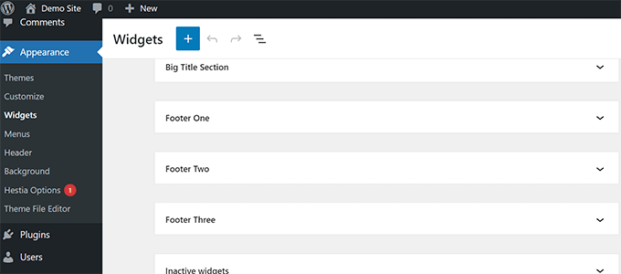 フッターウィジェットエリア