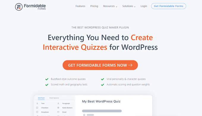 Formidable Forms クイズメーカー