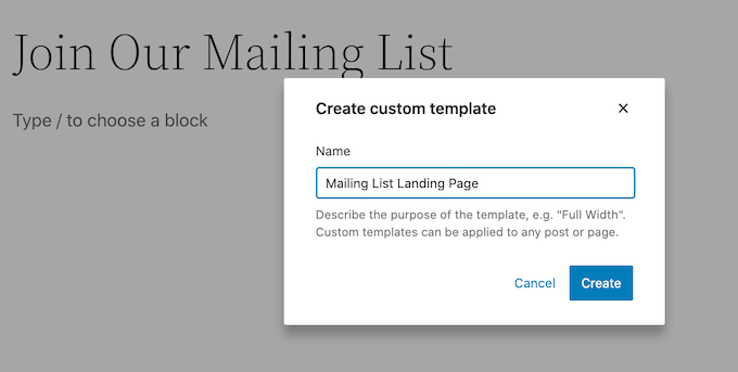 Creating a new template for your landing page Creating a new template for your landing page
