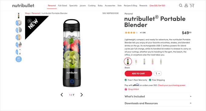 Nutribullet's online store Nutribullet's online store