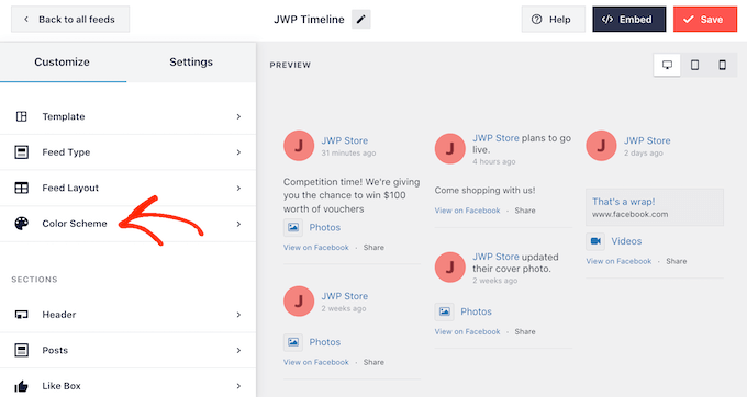 Changing the color scheme in your Facebook status feed Changing the color scheme in your Facebook status feed