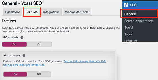 Yoast SEO XMLサイトマップ