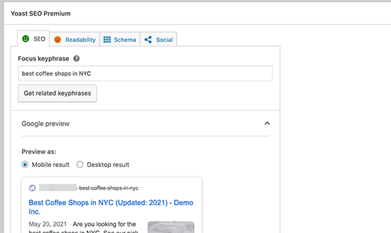 Yoast SEOメタボックス