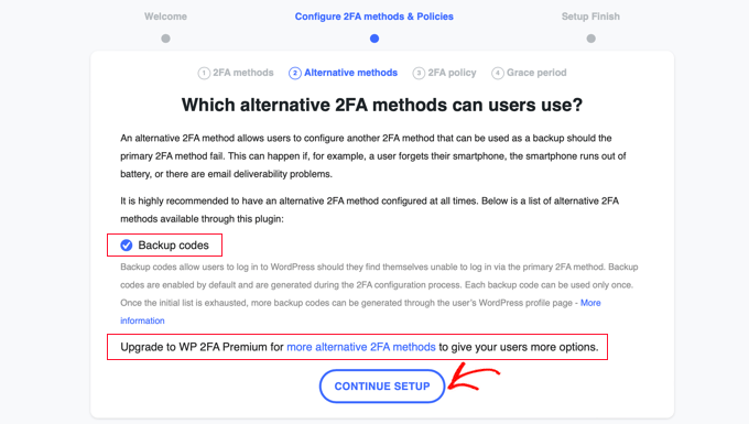 WP 2FA Alternative 2FA Methods WP 2FA Alternative 2FA Methods
