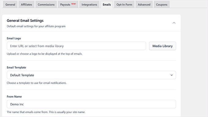 Add email logo in AffiliateWP Add email logo in AffiliateWP