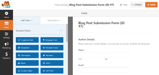Adicionar novos campos ao formulário Adicionar novos campos ao formulário