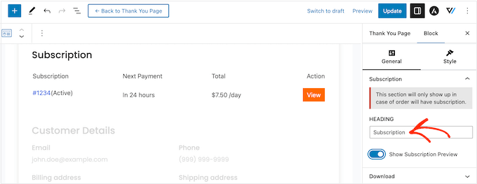 Adding subscription information to a custom online store design Adding subscription information to a custom online store design