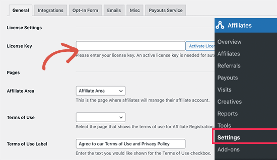 AffiliateWP-licensnyckel
