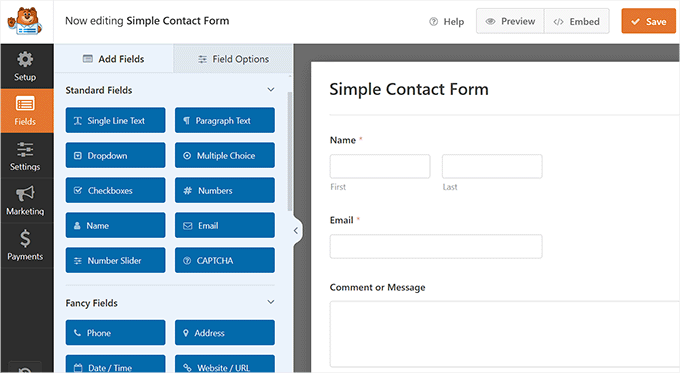 Build a contact form in the form builder Build a contact form in the form builder