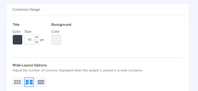 Customize how most commented posts display Customize widget design