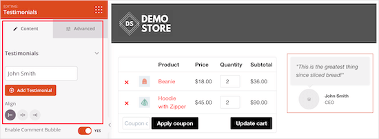 Customize testimonials block Customize testimonials block
