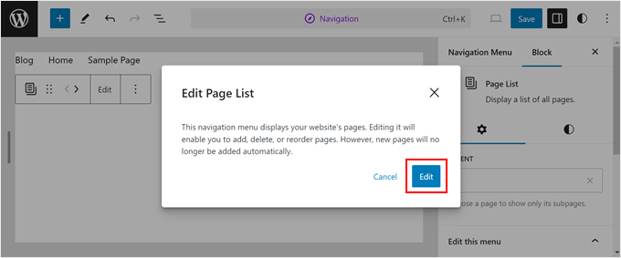 Aggiungere link di navigazione al tuo marketplace educativo
