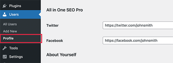 Edit user profile Edit user profile