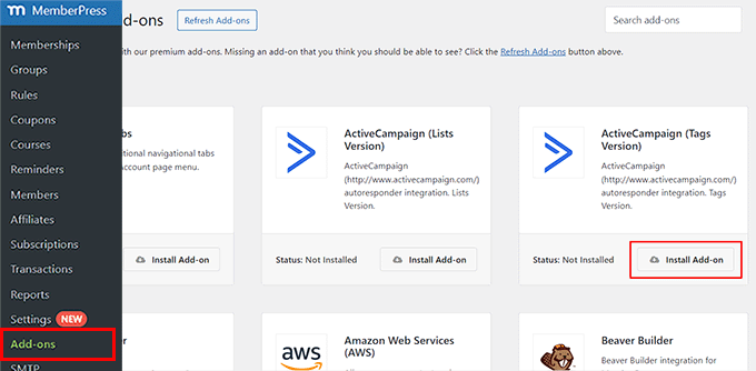 Instala el complemento de etiquetas de ActiveCampaign