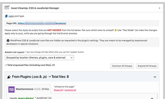 Asset Cleanup inside post editor Asset Cleanup inside post editor